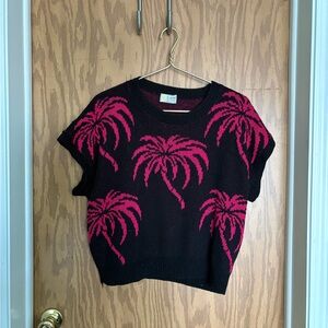 Vintage Black and Pink Palm Tree Sweater